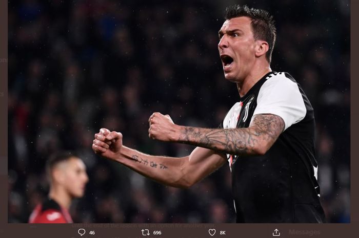 Mario Mandzukic saat membela Juventus.