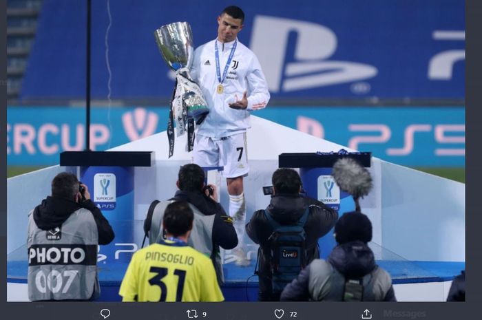 Cristiano Ronaldo membantu Juventus memenangi Piala Super Italia 2020 dengan menekuk Napoli di MAPEI Stadium, 20 Januari 2021.