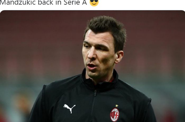 Penyerang AC Milan, Mario Mandzukic. 