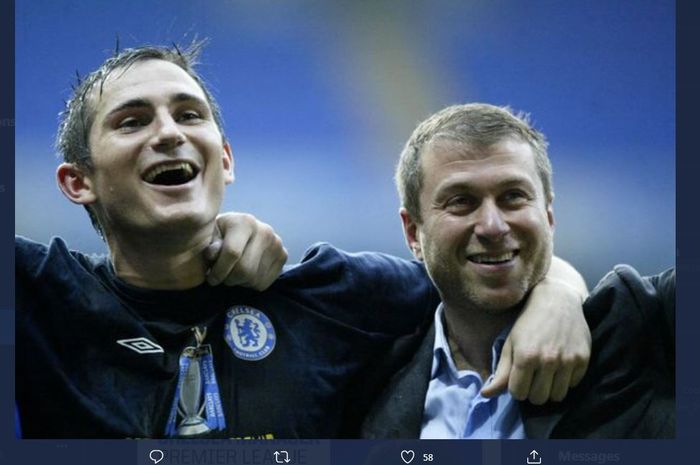 Frank Lampard saat masih menjadi pemain Chelsea bersama pemilik klub Roman Abramovich.