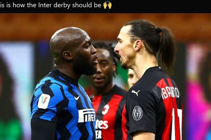 Momen cekcok Romelu Lukaku dan Zlatan Ibrahimovic pada laga perempat final Coppa Italia.