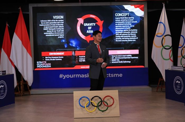 Ketua Umum KOI Raja Sapta Oktohari dalam pemaparan bidding Indonesia sebagai tuan rumah Olimpiade 2032, Rabu (3/2/2021).