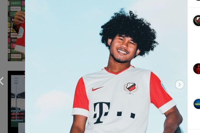 Bagus Kahfi nampak menggunakan jersey klub Liga Belanda, FC Utrecht.