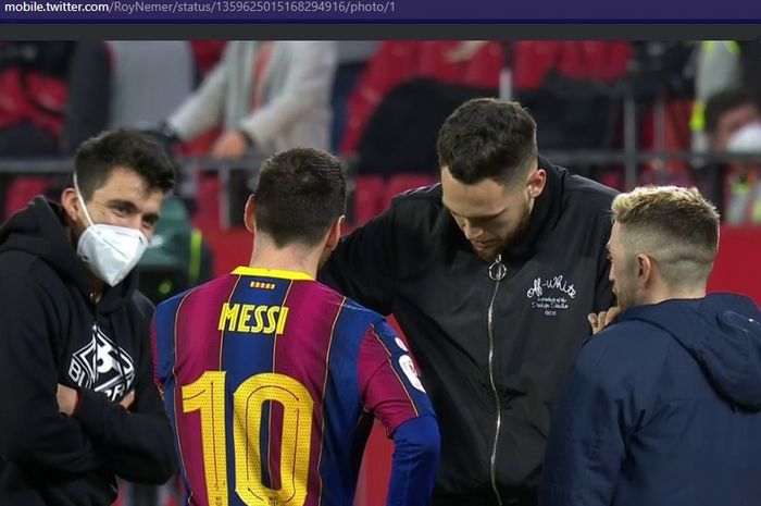 Lionel Messi reuni dengan teman-temannya usai Barcelona ditekuk Sevilla laga leg pertama semifinal Copa del Rey 2020-2021 Rabu (10/2/2021) waktu setempat atau Kamis pukul 03.00 WIB.