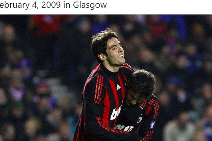 Kaka dan Alexandre Pato saat sama-sama memperkuat AC Milan. 