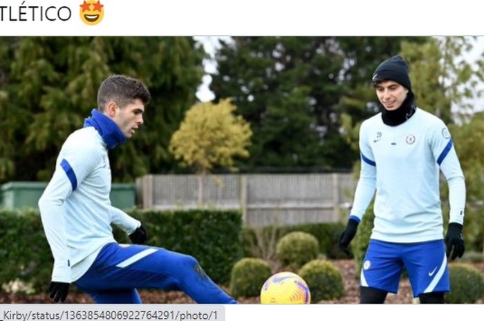 Christian Pulisic (kiri) dan Kai Havertz telah kembali berlatih dan akan ikut ke dalam skuad yang bertolak ke Rumania guna menghadapi Atletico Madrid dalam laga leg pertama babak 16 besar Liga Champions 2020-2021.