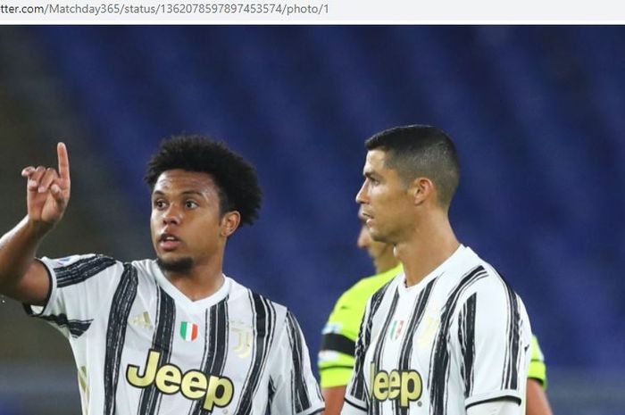 Eksekusi free-kick Cristiano Ronaldo gebuk Weston McKennie yang membuat kedua pahlawan Juventus sama-sama kecewa ketika melawan Crotone.