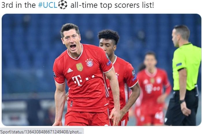 Bayern Muenchen sah menjadi jagoan laga tandang di ajang Liga Champions dengan melewati rekor Manchester United usai berhasil menggebuk Lazio.