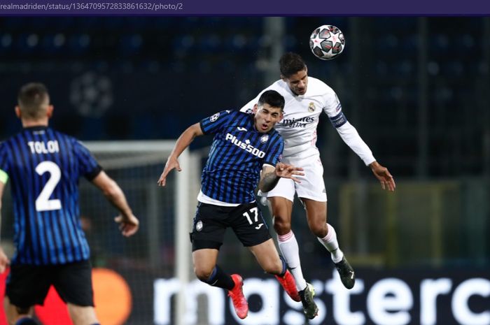 Duel Atalanta versus Real Madrid dalam laga leg pertama babak 16 besar Liga Champions 2020-2021, Rabu (24/2/2021) waktu setempat atau Kamis dini hari WIB di Stadion Bergamo.