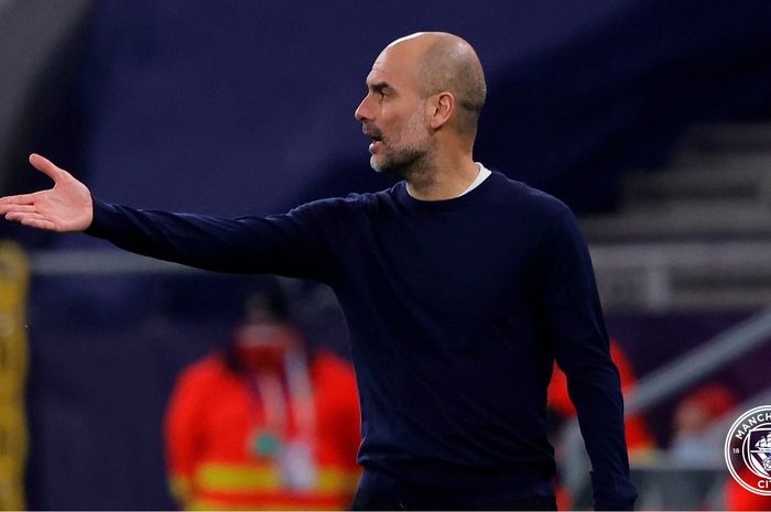 Pelatih Manchester City, Pep Guardiola, saat berhadapan dengan Borussia Moenchengladbach dalam partai leg pertama babak 16 besar Liga Champions 2020-2021, Rabu (24/2/2021) waktu setempat atau Kamis dini hari WIB.