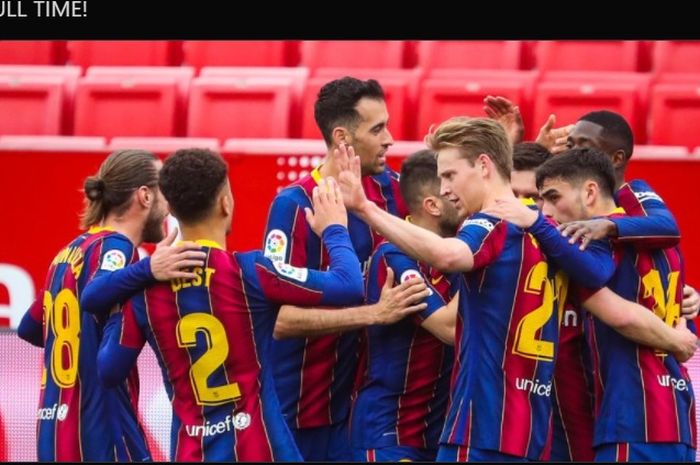 Barcelona sukses menaklukkan Sevilla di Stadion Ramon Sanchez Pizjuan berkat kemenangan 2-0 dalam lanjutan laga Liga Spanyol 2020-2021.