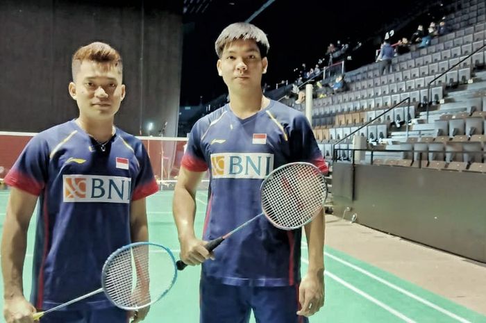 Pasangan ganda putra Indonesia, Leo Rolly Carnando/Daniel Marthin pada Swiss Open 2021, Rabu (3/3/2021)