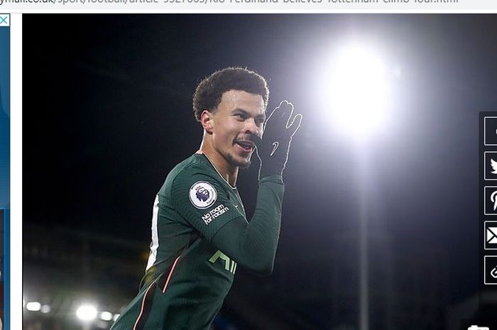 Dele Alli ketika merayakan gol tunggal kemenangan Tottenham atas Fulham, Jumat (5/3/2021) dini hari WIB.