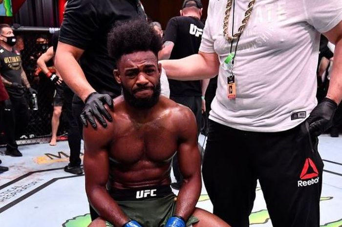 Ekspresi, Aljamain Sterling usai UFC 259 Minggu (7/3/2021).