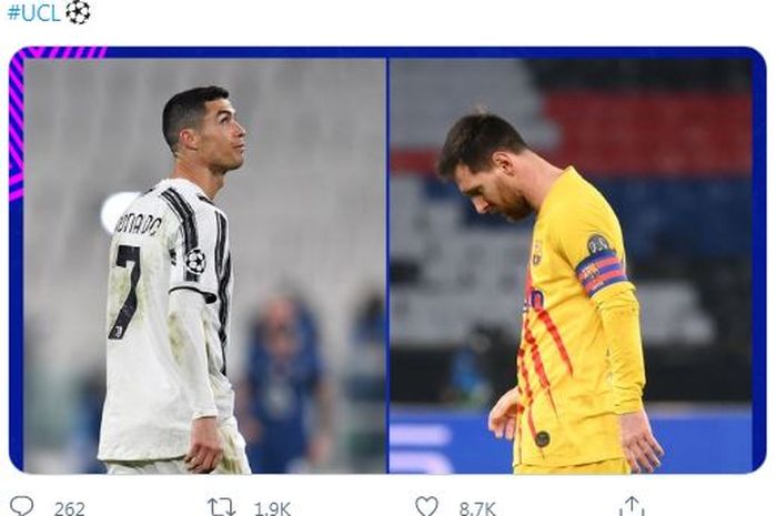 Lionel Messi (kanan) dan Cristiano Ronaldo.