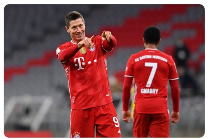 Tiga gol Robert Lewandowski dalam laga Bayern Muenchen melawan Borussia Dortmund di pekan ke-24 Bundesliga 2020-2021 membuatnya semakin mantap duduk di puncak daftar top scorer liga sementara.