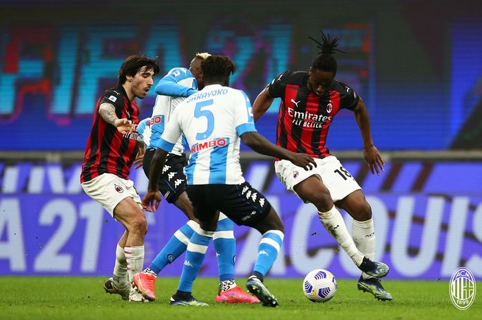 AC Milan takluk dari Napoli dalam laga pekan ke-27 Liga Italia 2020-2021, Minggu (14/3/2021) waktu setempat atau Senin pukul 02.45 WIB di San Siro. 