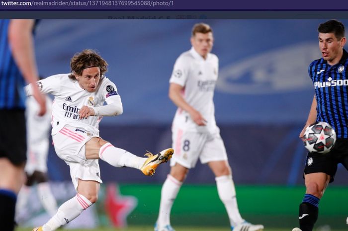 Aksi gelandang Real Madrid, Luka Modric, saat menjamu Atalanta pada laga leg kedua babak 16 besar Liga Champions 2020-2021 di Stadion Alfredo di Stefano, Selasa (16/3/2021) waktu setempat atau Rabu dini hari WIB.