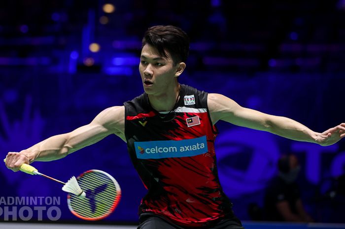 Aksi Lee Zii Jia pada babak perempat final All England Open 2021.