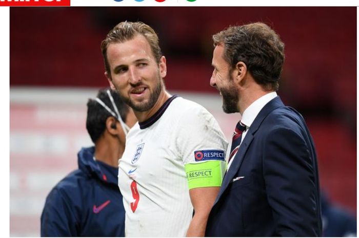 Pelatih Timnas Inggris, Gareth Southgate (kanan), hadapi dilema mengenai keputusannya soal Harry Kane.