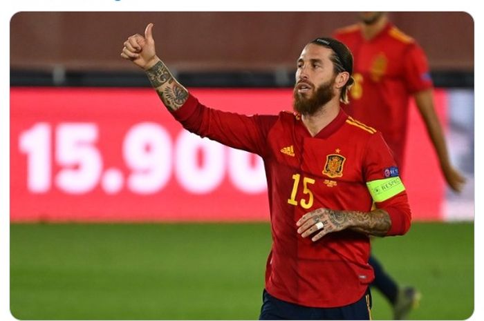 Sergio Ramos kala memperkuat timnas Spanyol.