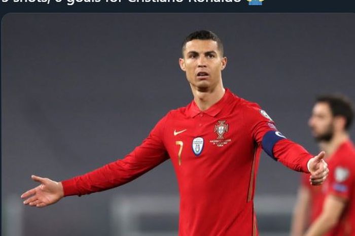 Reaksi kapten timnas Portugal, Cristiano Ronaldo.