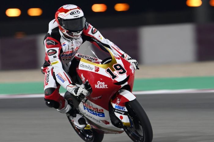 Aksi Andi Farid Izdihar pada hari pertama Moto3 Doha 2021, Jumat (2/4/2021)