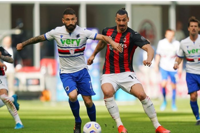 Rekan Erling Haaland jadi penyelamat, sementara AC Milan hanya imbang lawan sepuluh pemain Sampdoria.