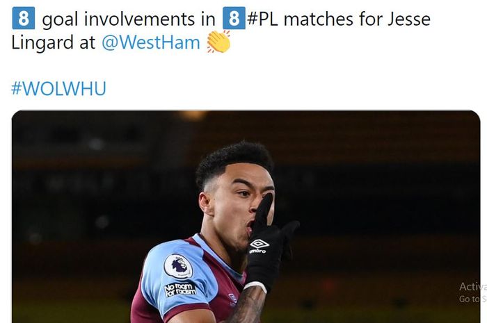 Pemain West Ham United, Jesse Lingard.