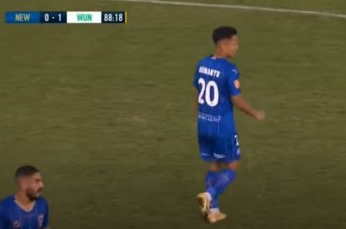 Syahrian Abimanyu akhirnya merasakan debut di Liga Australia bersama Newcastle Jets saat melawan Western United pada Senin (5/4/2021).