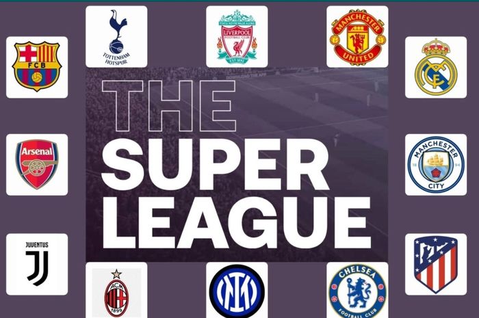 Ilustrasi 12 klub penggagas European Super League.