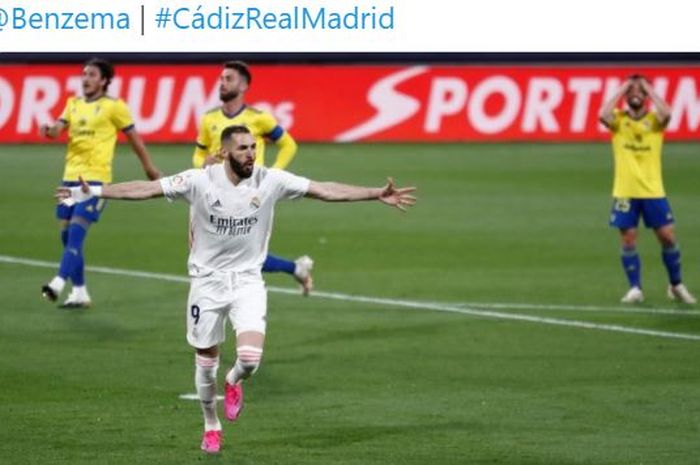 Karim Benzema selevel Cristiano Ronaldo, masuk sejarah Real Madrid, Los Blancos ke puncak klasemen Liga Spanyol menyalip Atletico Madrid.