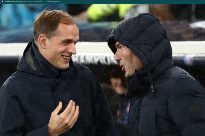 Thomas Tuchel (kiri) dan Zinedine Zidane termasuk dua pelatih elite yang belum memiliki klub saat ini.