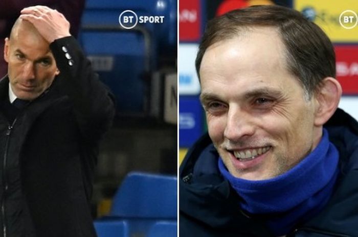 Pelatih Chelsea, Thomas Tuchel, menjadi juru taktik yang kebal terhadap kekalahan saat melawan pelatih Real Madrid, Zinedine Zidane.