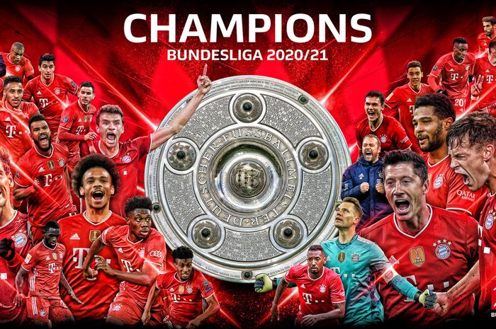 Bayern Muenchen resmi menyegel gelar juara Bundesliga 2020-2021 setelah RB Leipzig ditekuk Borussia Dortmund. 