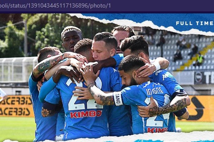 Napoli menggilas Spezia dengan skor 4-1 dalam laga pekan ke-35 Liga Italia 2020-2021 di Stadion Alberto Pico, Sabtu (8/5/2021)