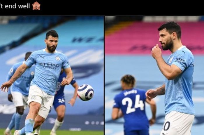 Ekspresi Sergio Aguero usai gagal melakukan penalti panenka