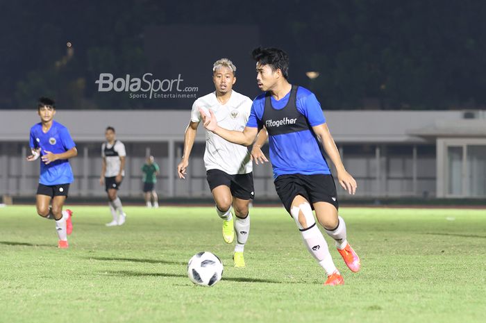 Nurhidayat Haji Haris ketika berlatih bersama Timnas Indonesia.