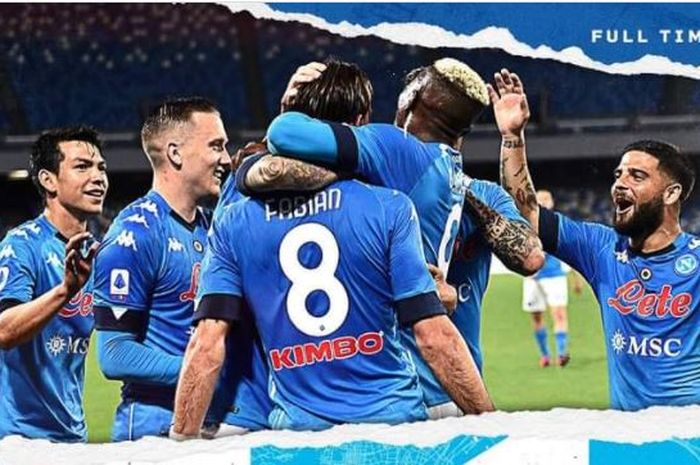 Napoli menghajar Udinese 5-1 dalam partai Liga Italia, 11 Mei 2021.