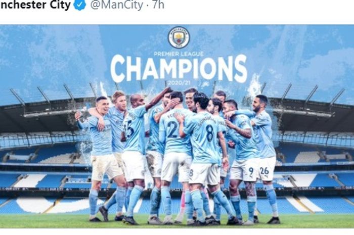 Manchester City juara Liga Inggris 2020-2021.