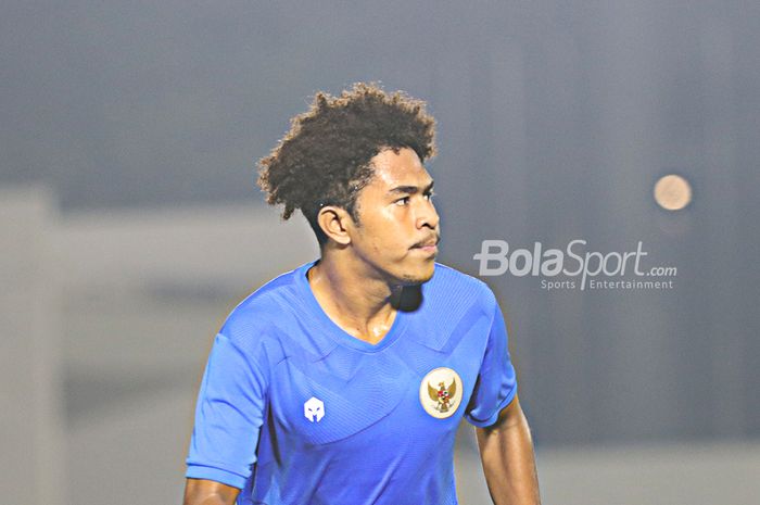 Braif Fatari sedang berada dalam pemusatan latihan timnas Indonesia di Stadion Madya, Senayan, Jakarta, 11 Mei 2021.