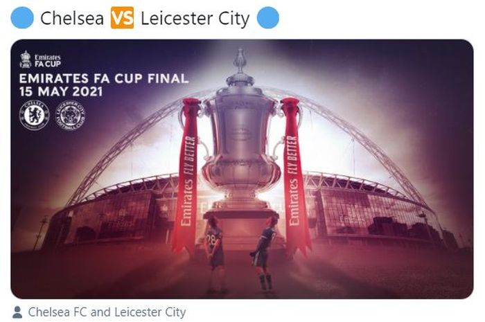 Ilustrasi pertandingan final Piala FA antara Chelsea melawan Leicester City