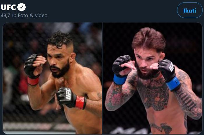 Kolase foto antara Rob Font (kiri) dan Cody Garbrandt (kanan).