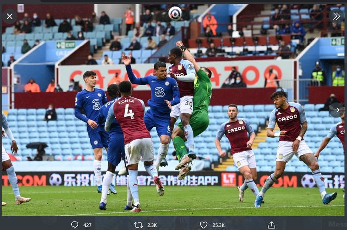 Laga Aston Villa vs Chelsea pada pekan terakhir Liga Inggris musim 2020-2021, Minggu (23/5/2021) malam WIB.