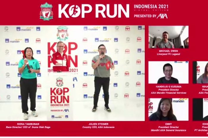 Ajang lari virtual Kop Run Indonesia 2021 resmi dibuka pendaftarannya pada Selasa (25/5/2021) dalam sebuah konferensi pers virtual yang juga dihadiri oleh legenda Liverpool, Michael Owen.