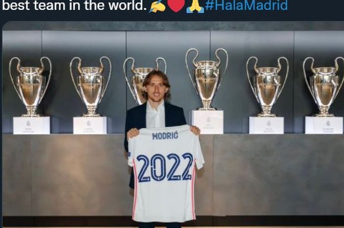 Luka Modric meneken perpanjangan kontrak di Real Madrid, 25 Mei 2021.