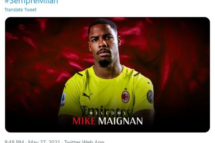 Mike Maignan resmi menjadi pemain AC Milan.