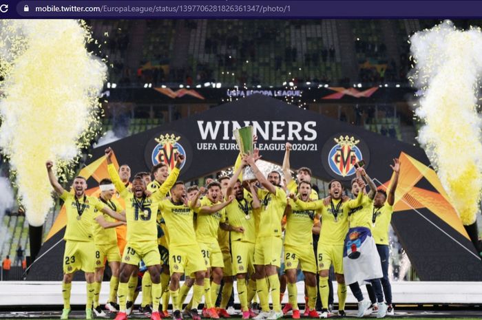 Villarreal memastikan gelar juara Liga Europa usai mengalahkan Manchester United pada partai final, Rabu (26/5/2021) waktu setempat atau Kamis dini hari WIB.