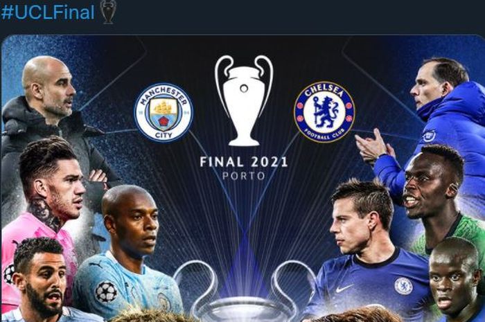 Manchester City menghadapi Chelsea di final Liga Champions 2020-2021, Sabtu (29/5/2021).