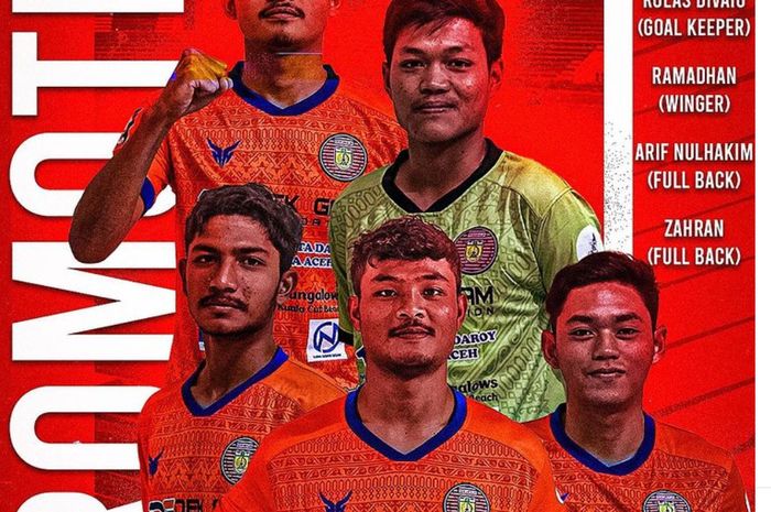 Lima pemain muda Persiraja Banda Aceh yang resmi dipromosikan ke tim senior untuk menghadapi Liga 1 2021-2022.